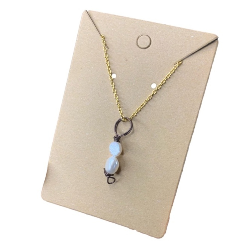 Natural gold pearl necklace